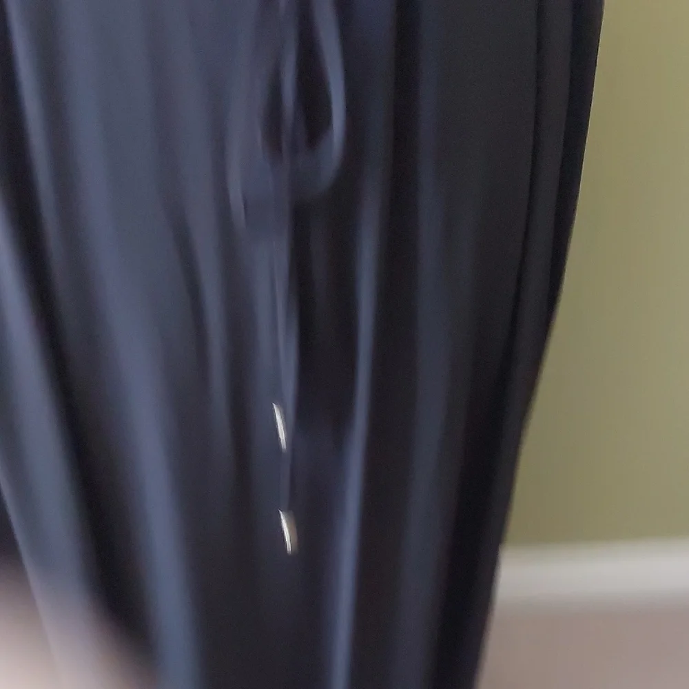 DKNY, Size L/Tall  Very Unique Design Black Maxi Dress with Drawstring Waist - Picture 10 of 16